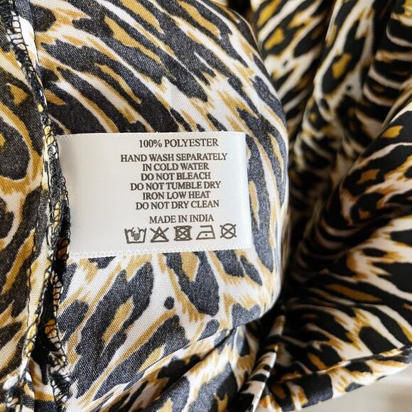 America & Beyond New Maxi Dress Beach Swim Cover Up Leopard Animal Print L Pool - Picture 11 of 11